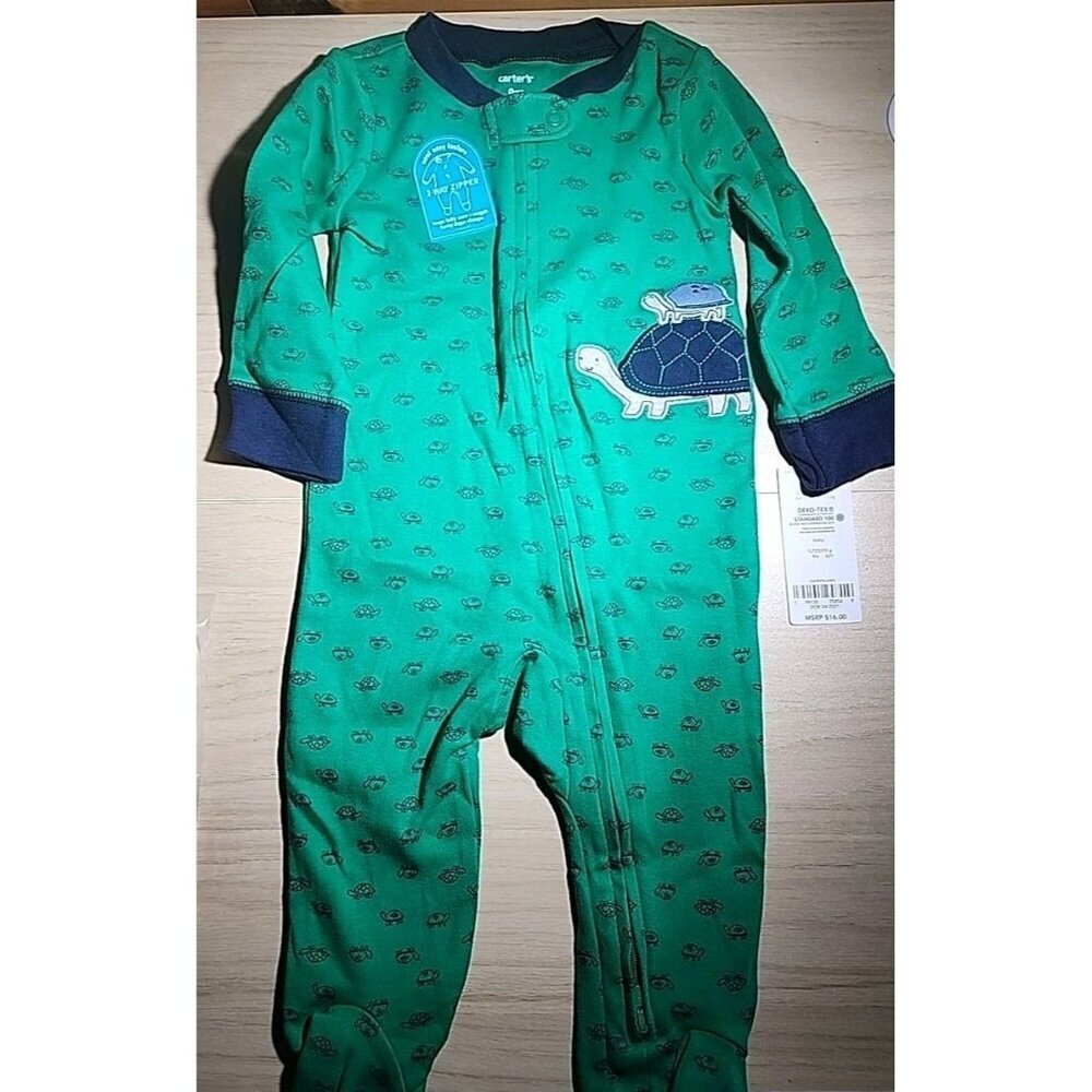 NWT CARTERS TODDLER 100% COTTON PAJAMAS SIZE 9 MONTHS Turtles Read